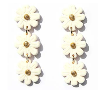 White Daisy Chain Drop Earrings