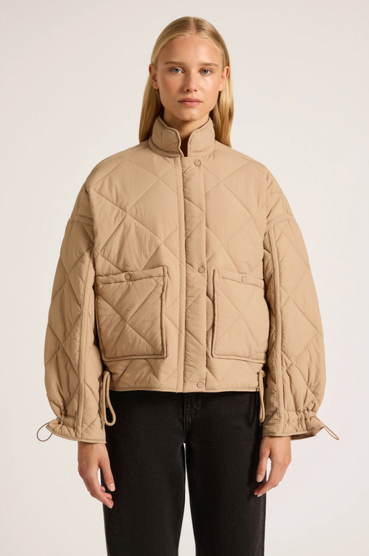 Sloane Puffer Jacket in Tan