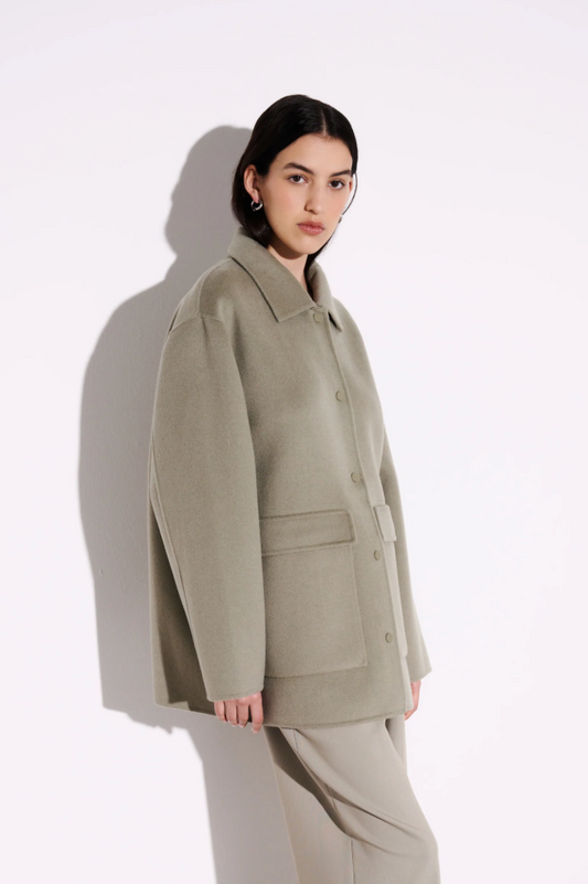 Levi Wool Coat in Sage