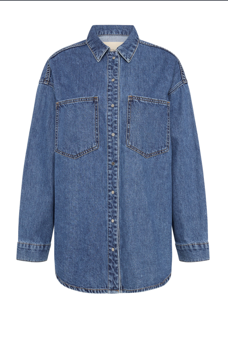 Organic Denim Overshirt in Vintage Blue