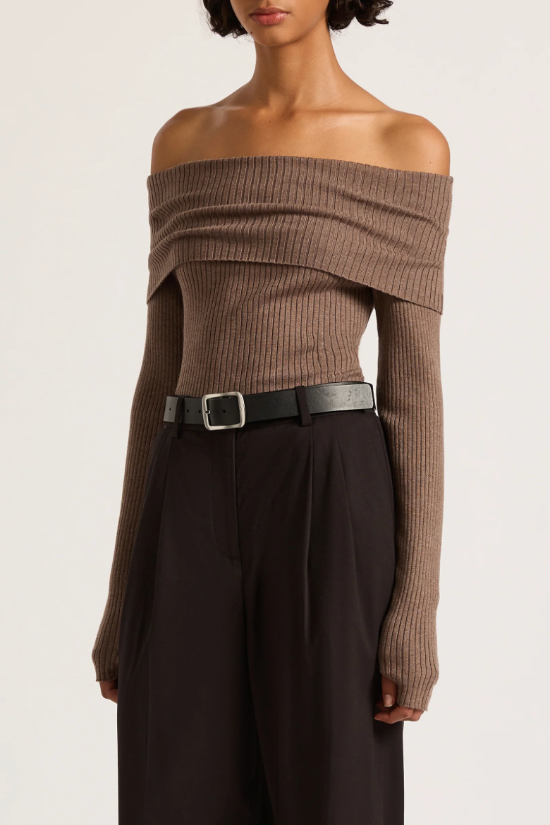 Krishna Off Shoulder Knit - Mocha