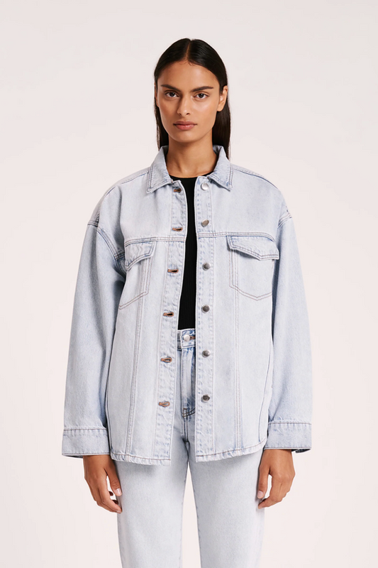 Organic Denim Jacket - Clear Blue