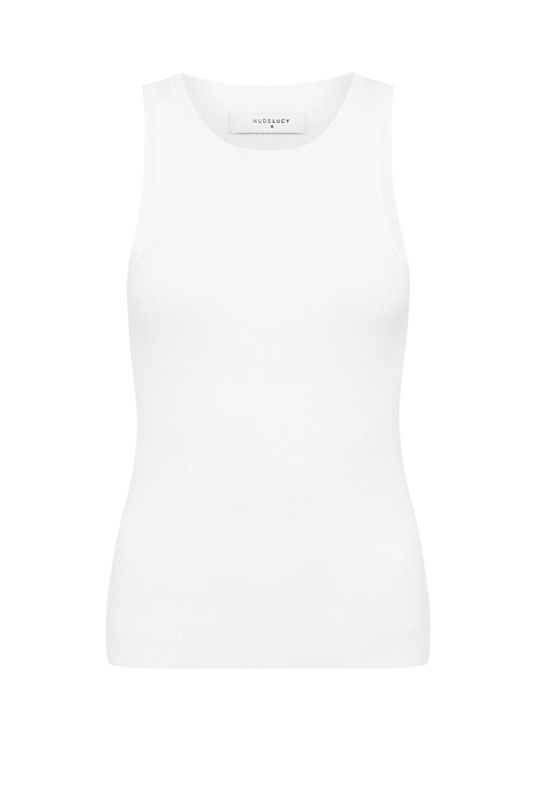 Classic Knit Tank - White (Fine Rib)