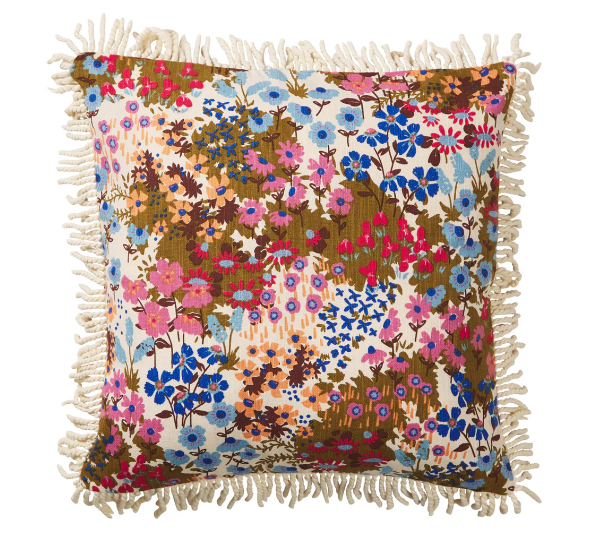 Aisha Fringe Cushion - Ginger