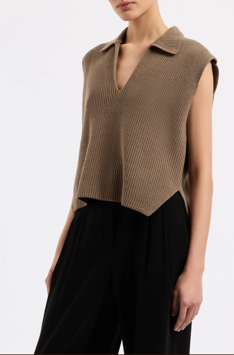 Enes Knit Vest - Chestnut