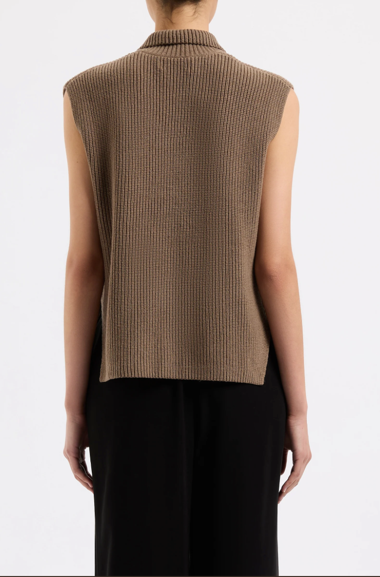 Enes Knit Vest - Chestnut