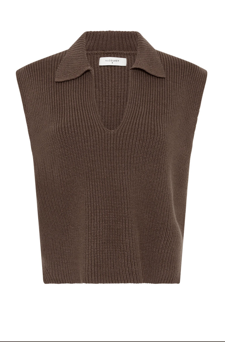 Enes Knit Vest - Chestnut