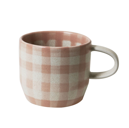 Soft Terracotta Check Cat's Pyjamas Mug