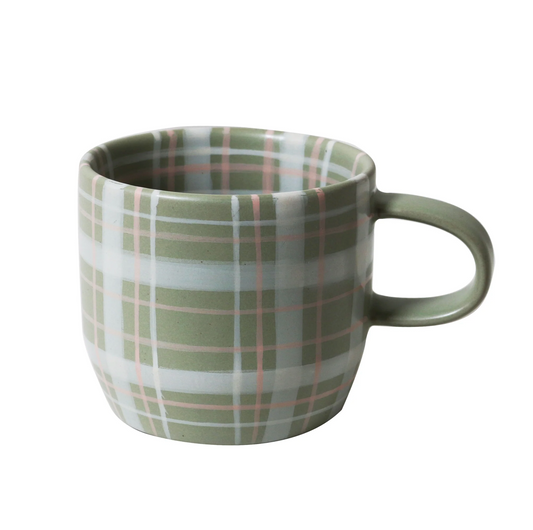Sage & Blush Check Cat's Pyjamas Mug