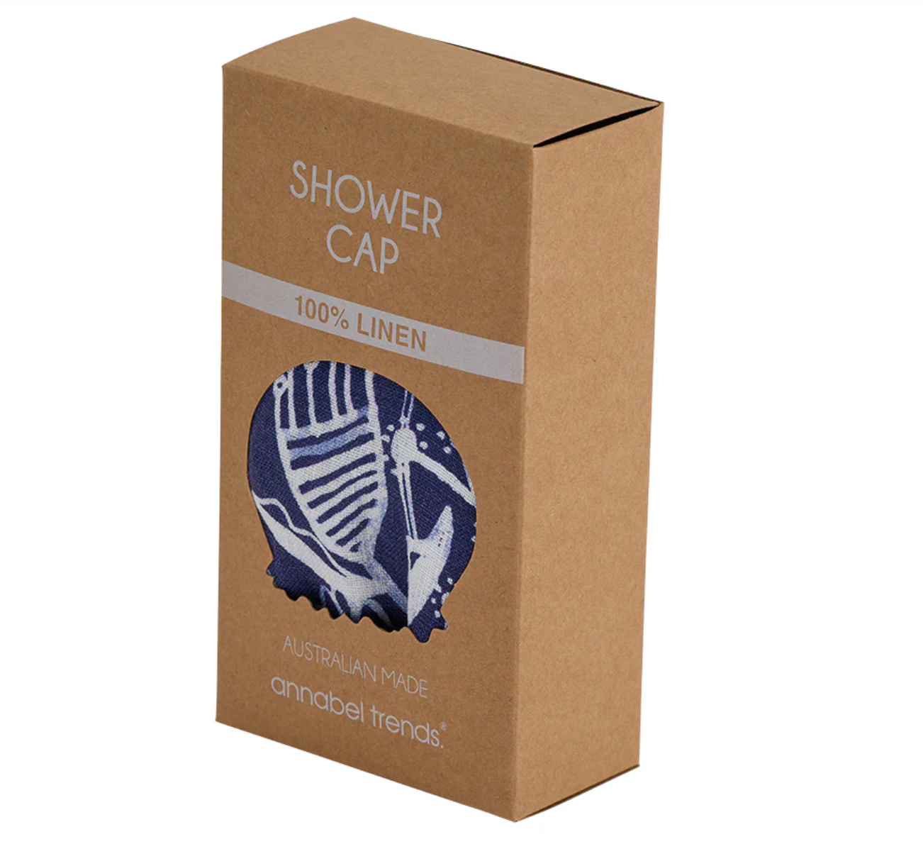 Linen Shower Cap - Navy Natives