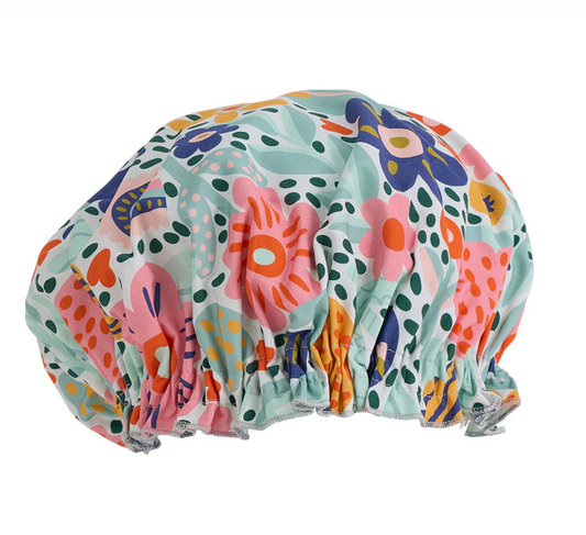 Cotton Shower Cap - Garden Love
