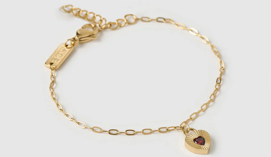 Ruby Heart Bracelet - Red