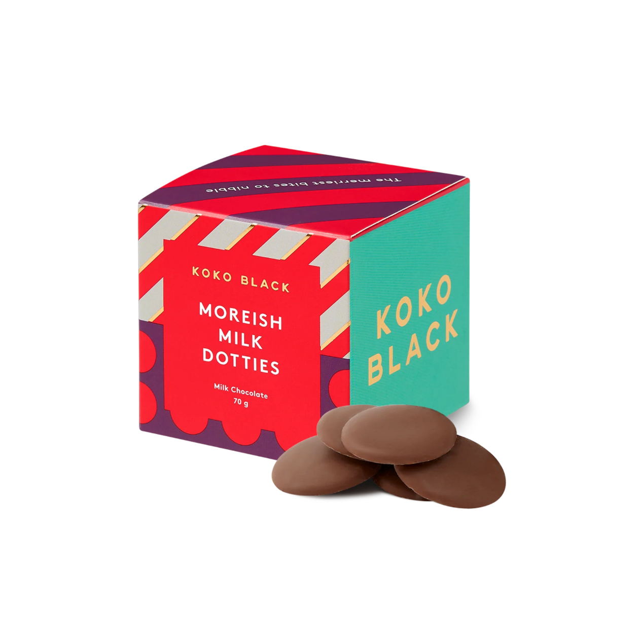 Moreish Milk Dotties Cube - Milk Chocolate