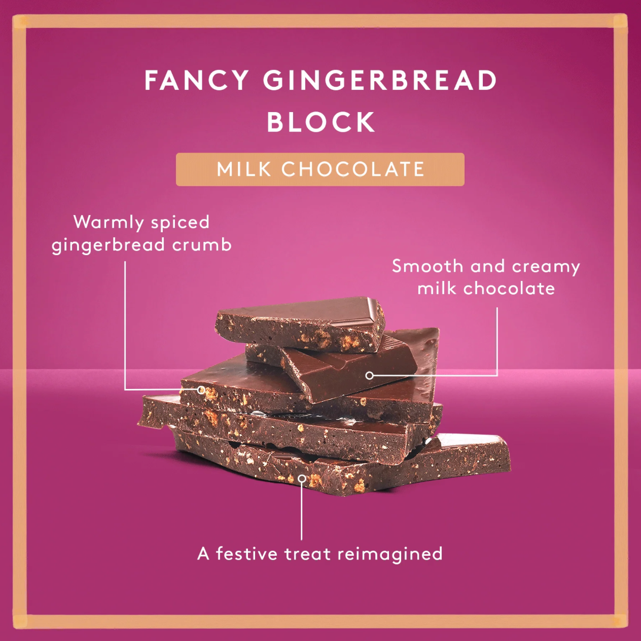 Fancy Gingerbread Milk Chocolate Block