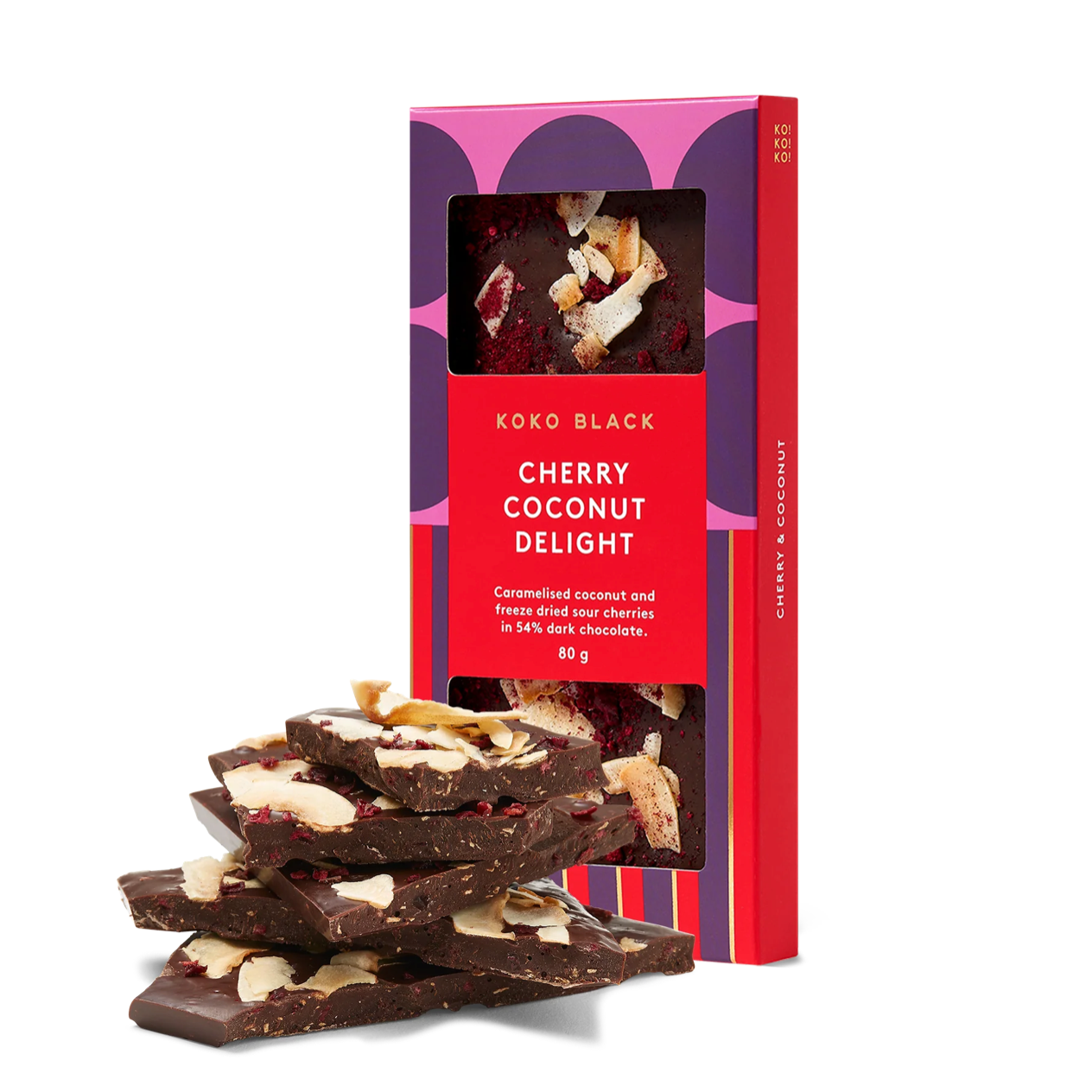 Cherry Coconut Delight Block - Dark Chocolate