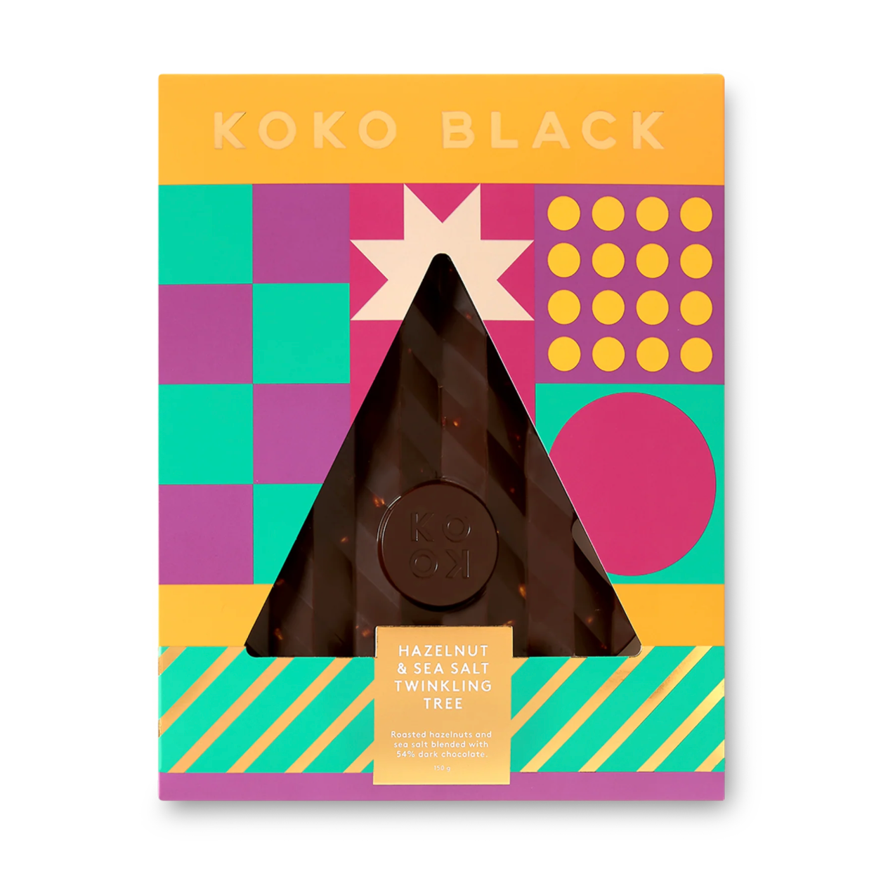 Twinkling Tree - Festive Hazelnut and Sea Salt - 54% Dark Chocolate