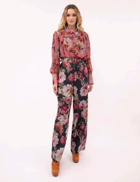 Jolie Black Floral Pants
