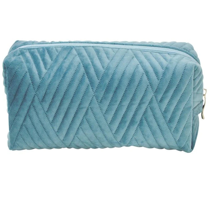 Velvet Cosmetic Bag - Blue/Pink