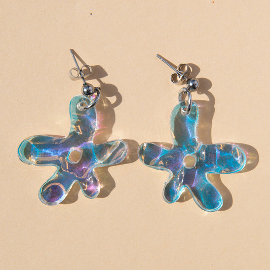 Yuki Earrings - Rainbow/Silver