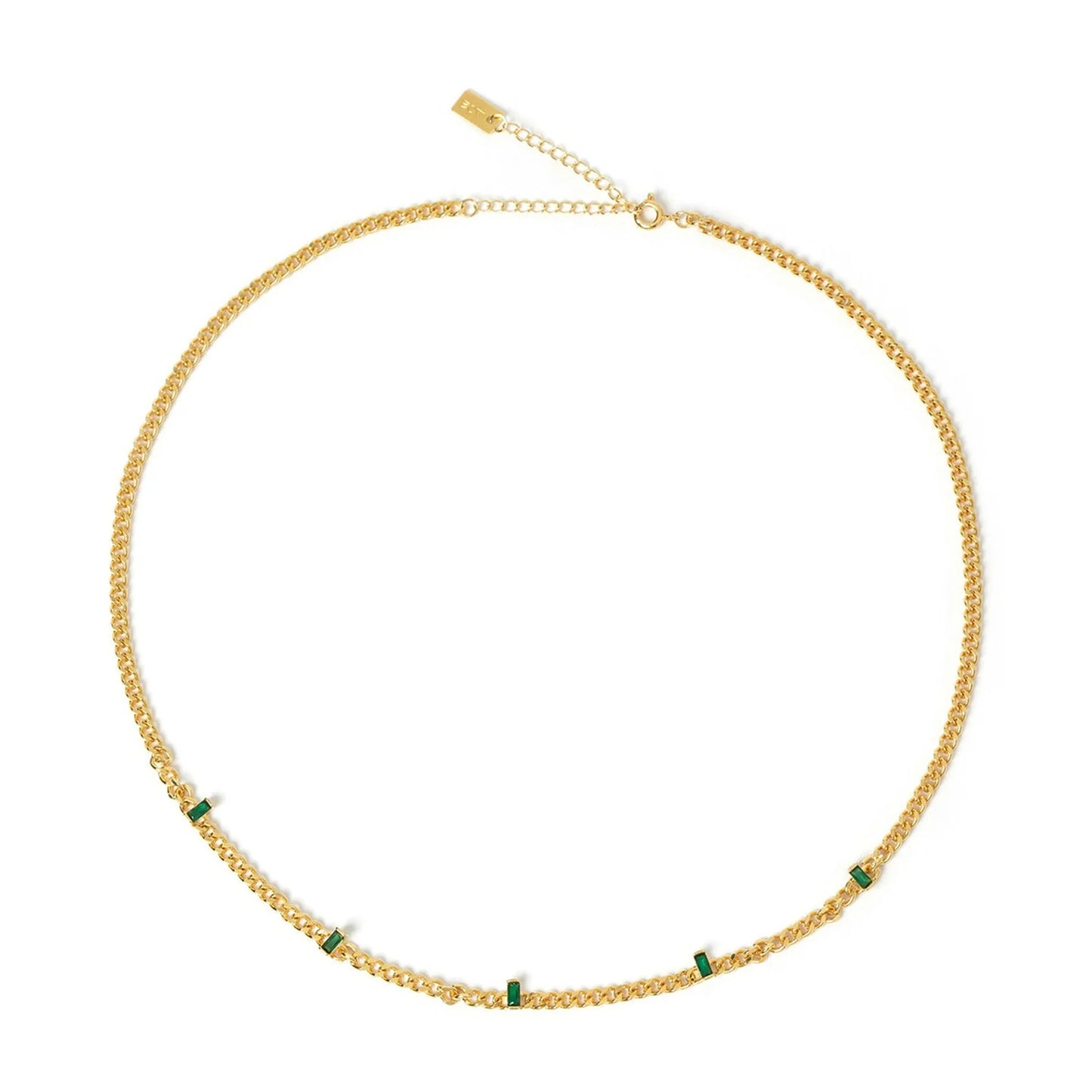 Zephyr Gold Necklace - Emerald