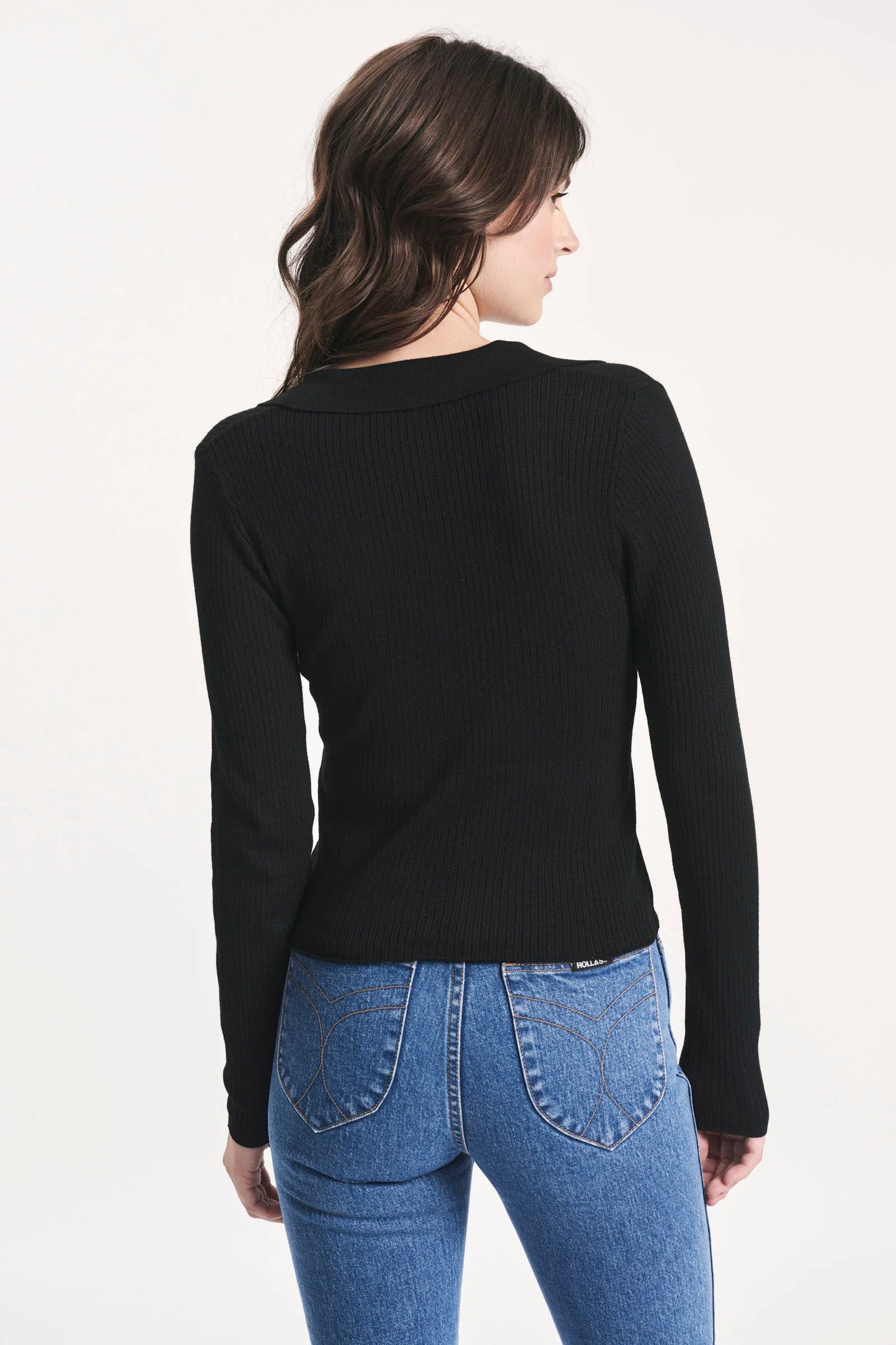 Caroline Knit Longsleeve Top - Black