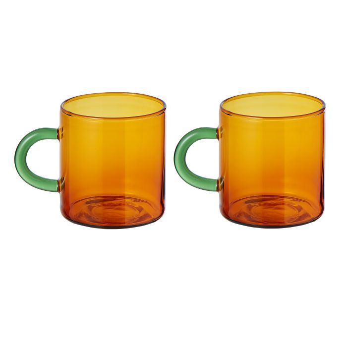 Leaf & Bean - Two Tone Coloured Glasses Set of 2 - Sepia/Green