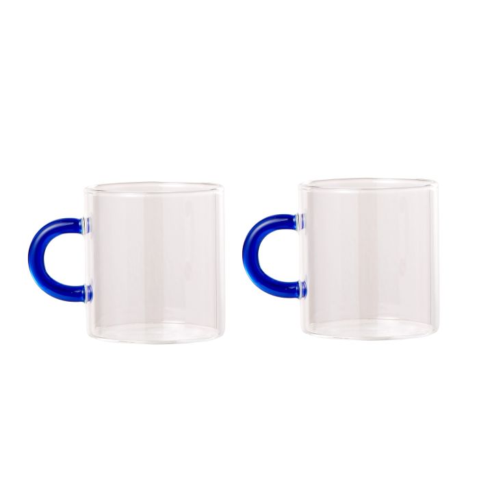 Leaf & Bean - Two Tone Coloured Glasses Set of 2 - Clear/Blue