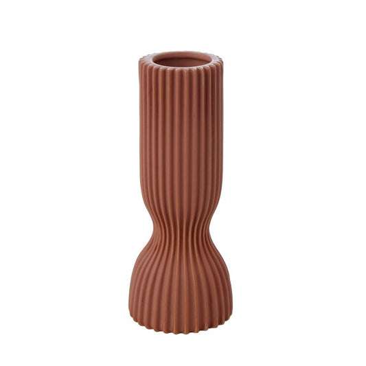 Emporium Ribbed Ceramic Vessel - Rust