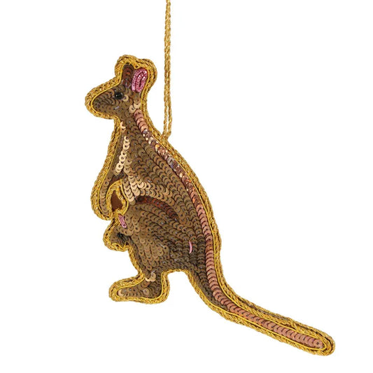 Kangaroo Sequin Christmas Decoration