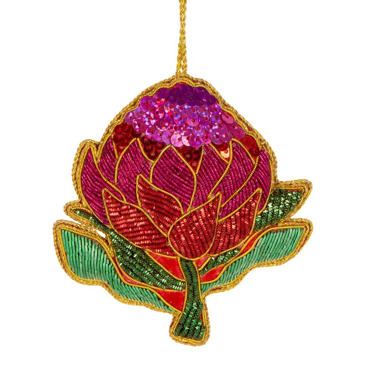 Waratah Sequin Christmas Decoration