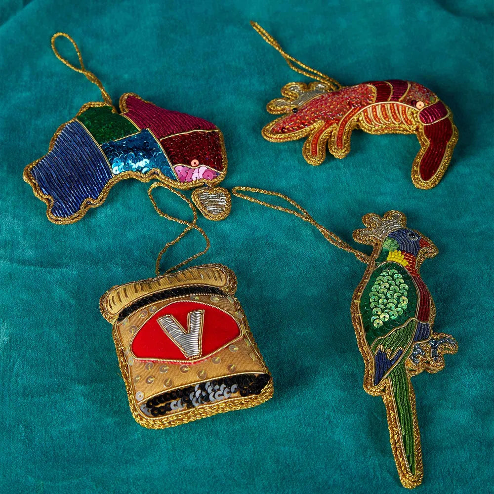 King Prawn Sequin Christmas Decoration