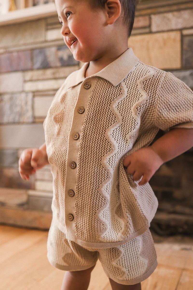 Mesh Knit Short Sleeve Shirt - Shell