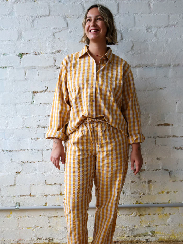 Mango Seersucker Long Sleeve Pyjama Set