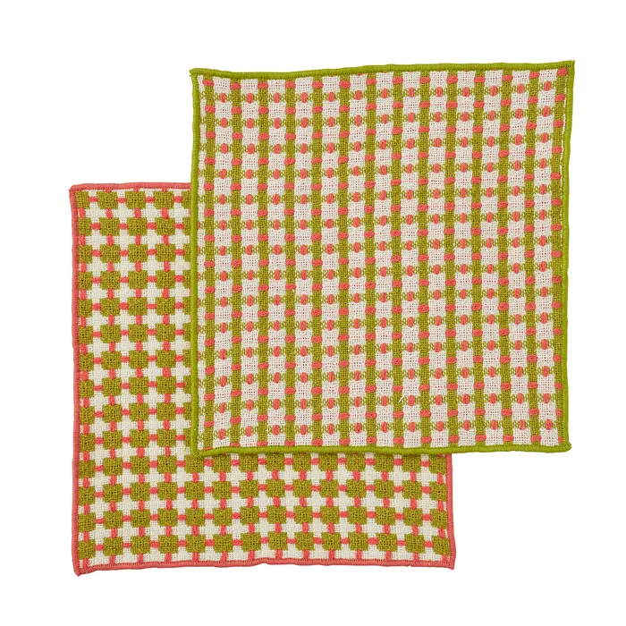 Kit S/2 Recycled Cott Dishcloth 25cm Pnk