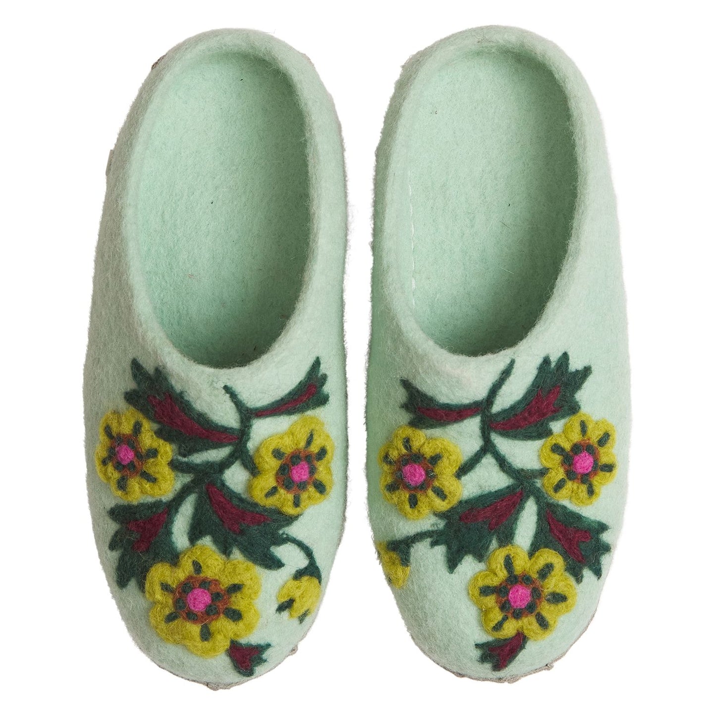 Marie Felt Slippers - Jade