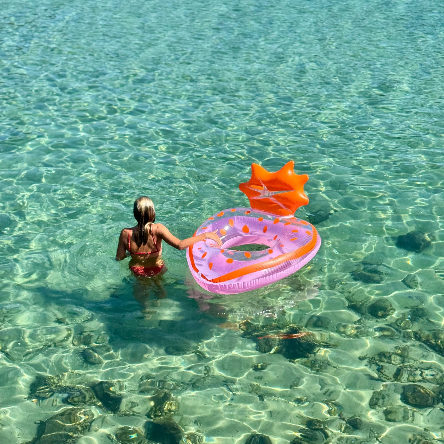 Luxe Tube Pool Ring - Strawberry Pink