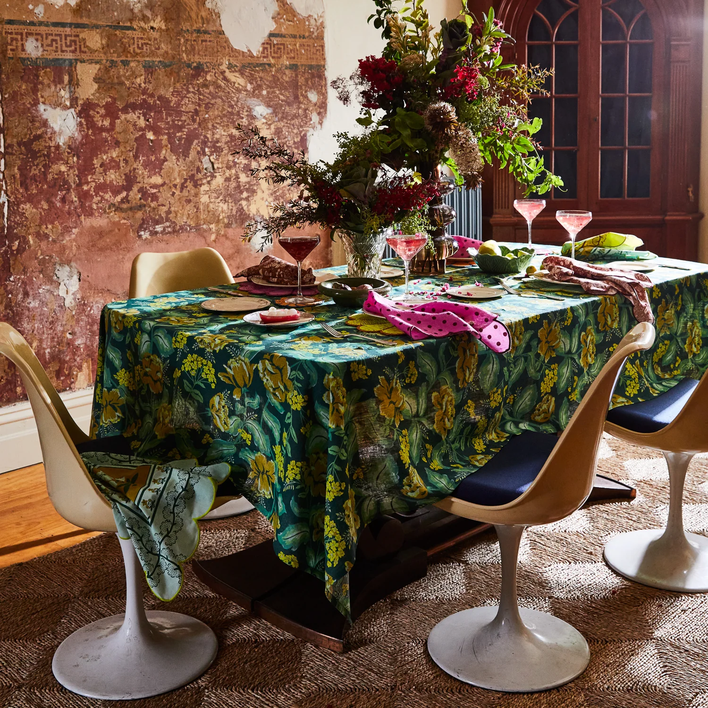 Margot Linen Tablecloth - Forest