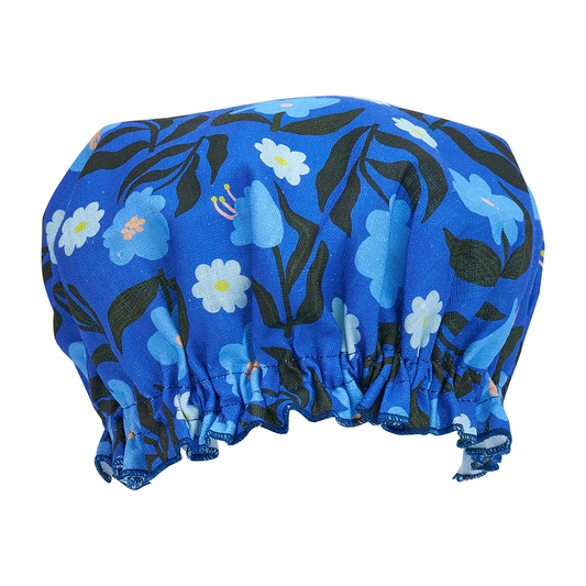 Linen Shower Cap - Nocturnal Blooms