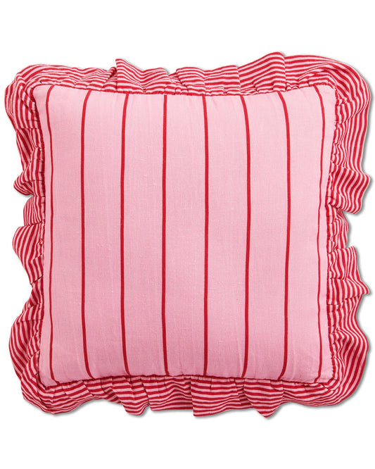 Iced Vovo Stripe Frill Upholstery Pea Cushion