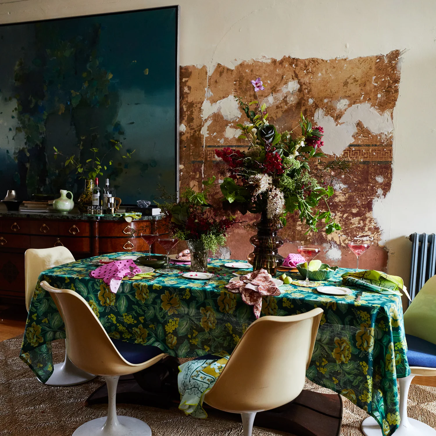 Margot Linen Tablecloth - Forest