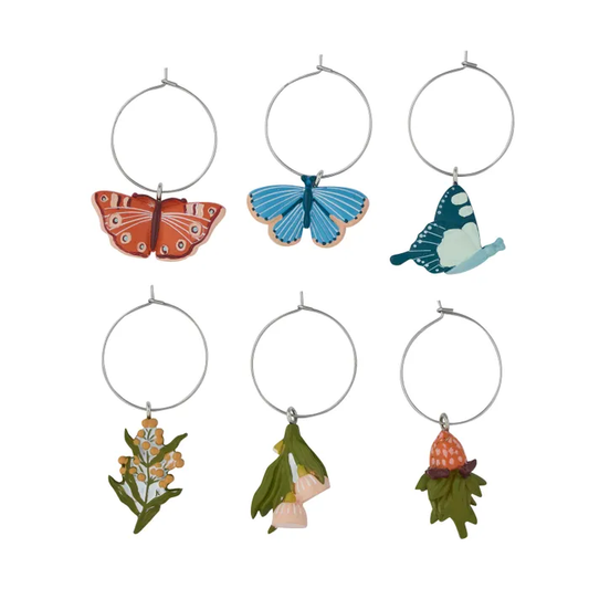 Wine Charms - Nancy Bird Resin - Set of 6