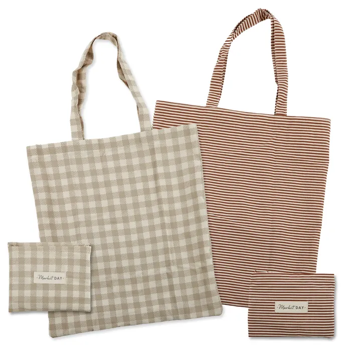 Piper Folding Cotton Tote Bag - Two Colours