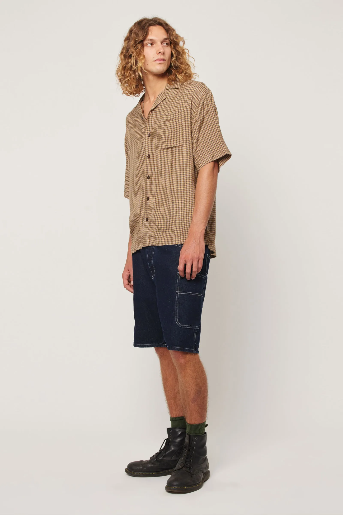 Merbau Check Bowler Shirt - Biscuit
