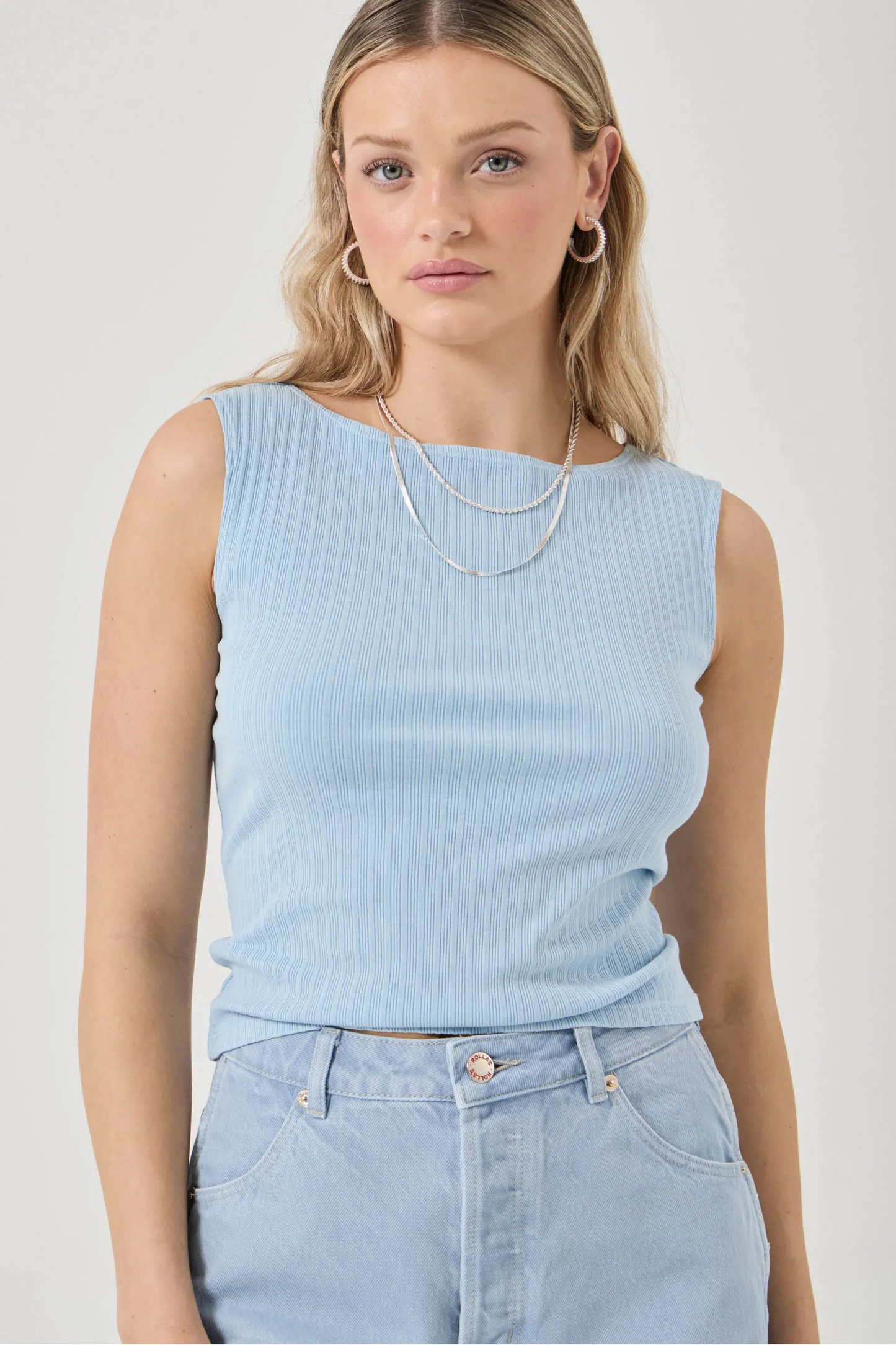 Shell Tank Rib - Blue Heaven