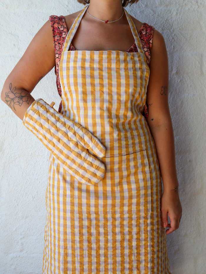 Mango Seersucker Oven Mitt