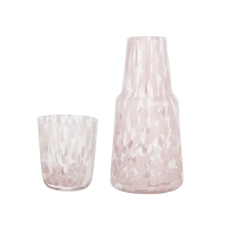 Freckle Carafe/Glass Set - Pink