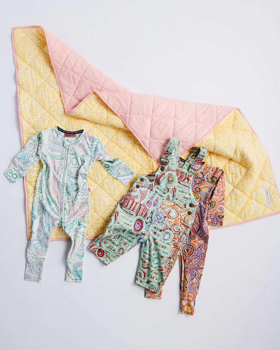 Tjala Tjukurpa Pastel Organic Long Sleeve Romper