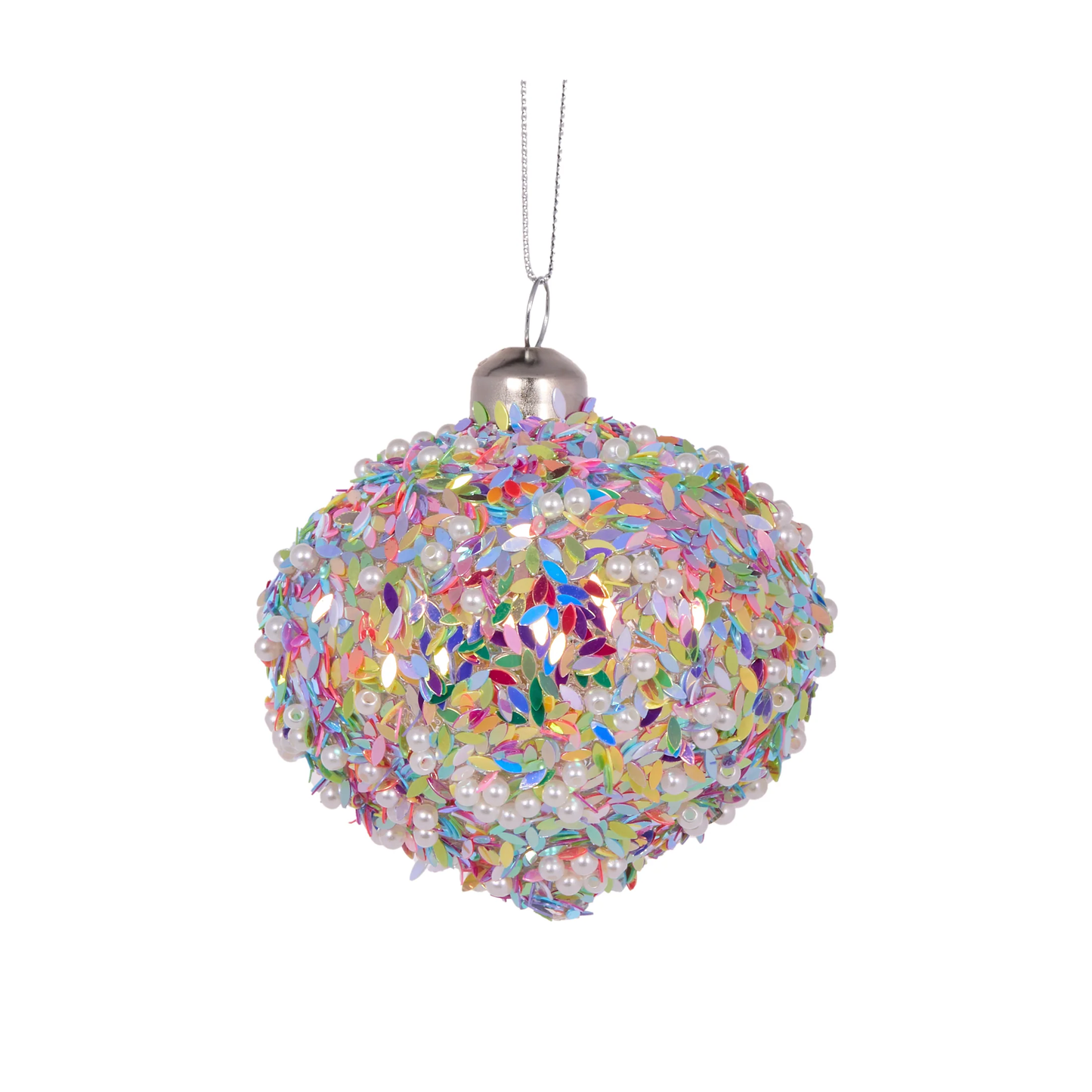 Multi Coloured Beaded Onion Bauble Hanging