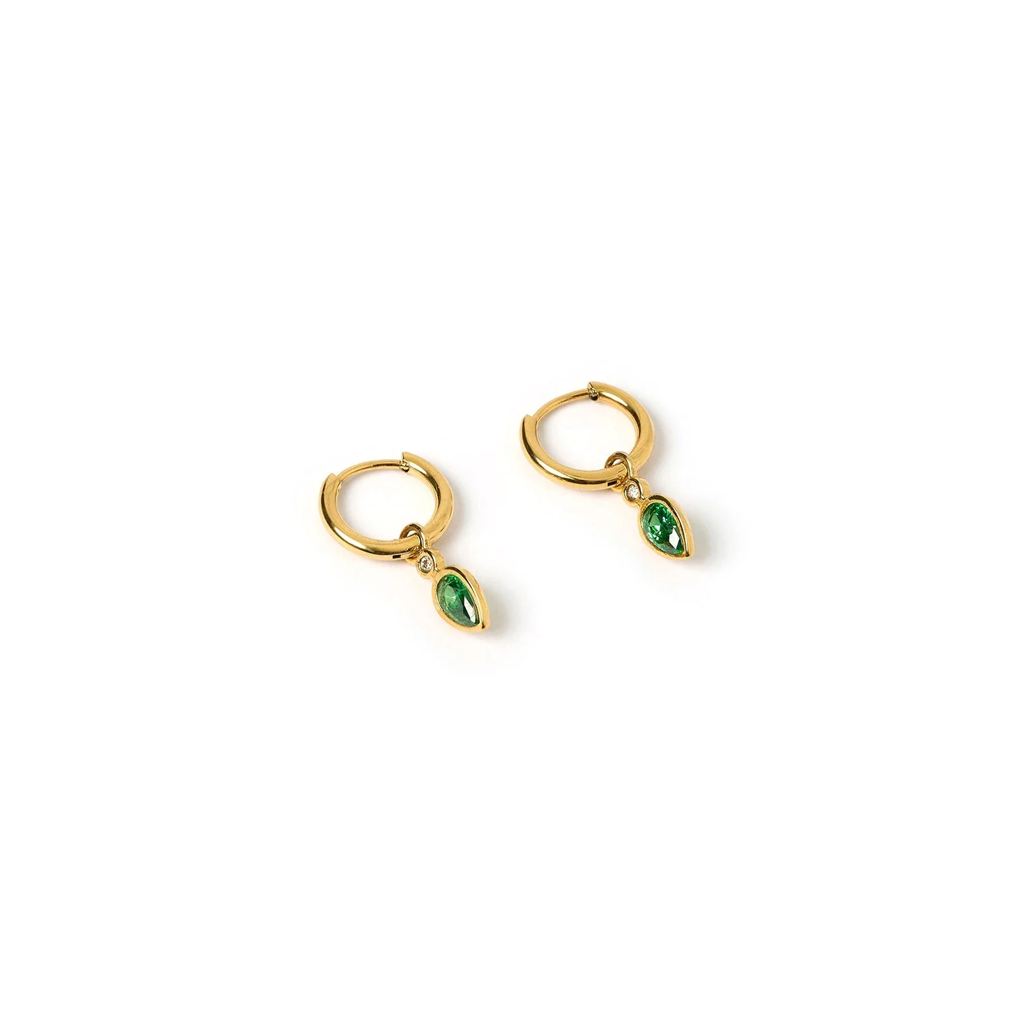 Daisy Gold Earrings - Emerald