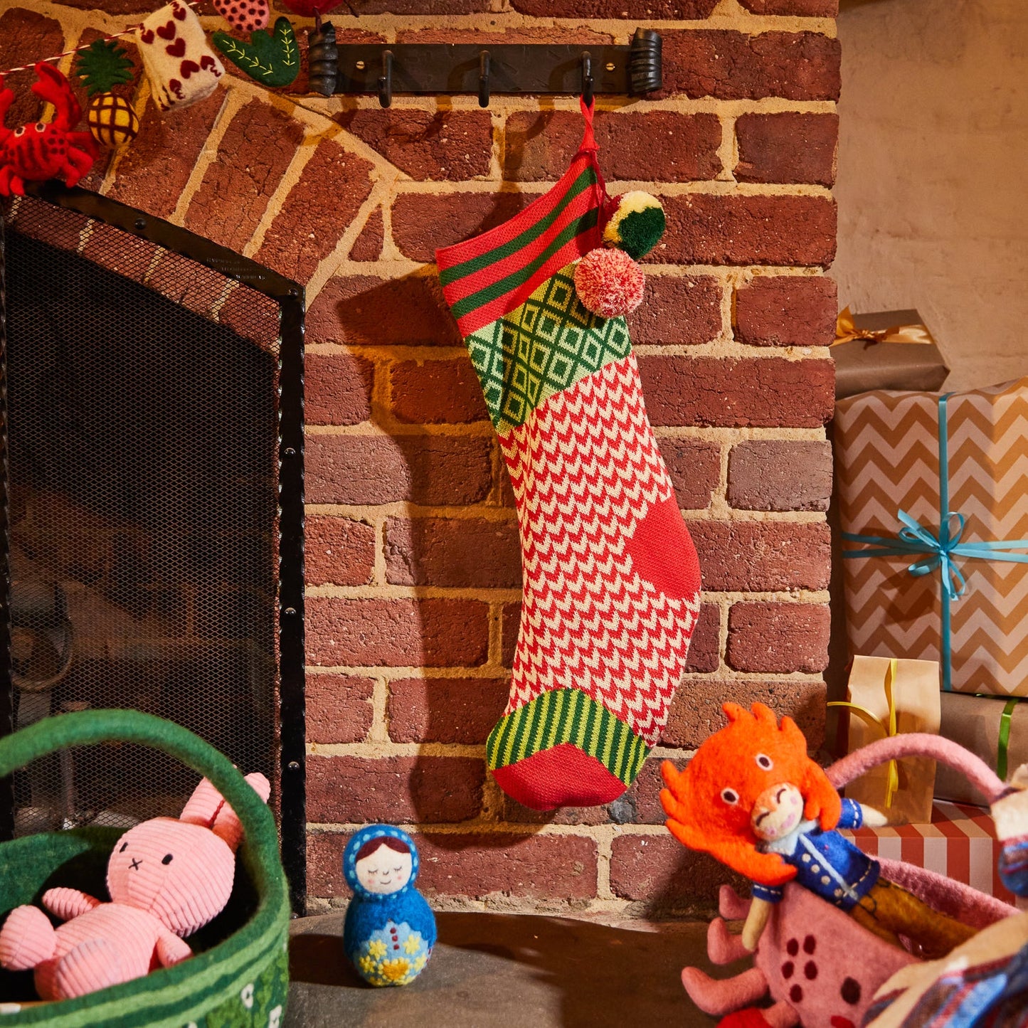 Palmina Knitted Stocking - Crimson